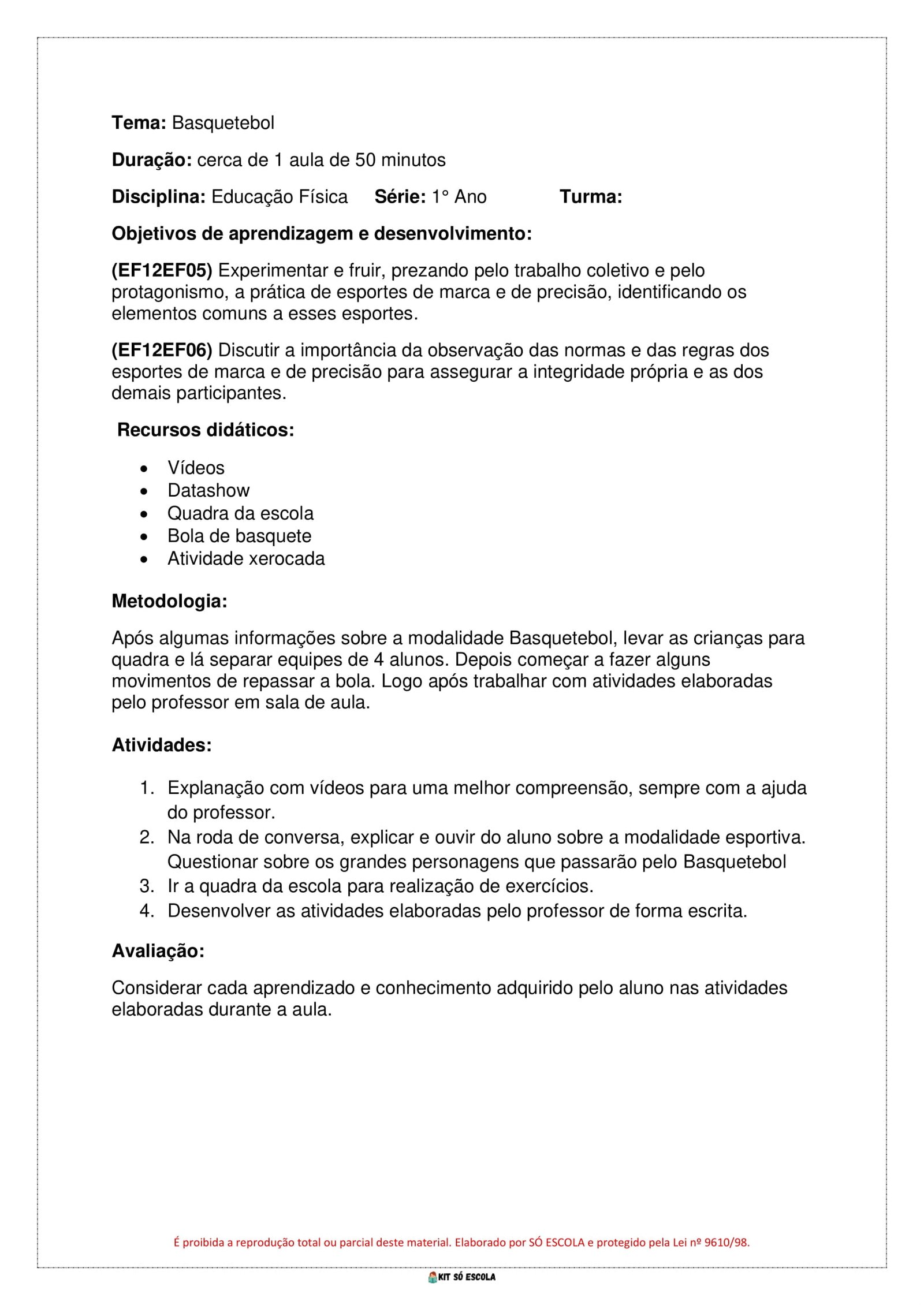 PLANOS DE AULA BNCC - ENSINO FUNDAMENTAL - 1 ANO - ED FISICA - KIT SO ESCOLA-31