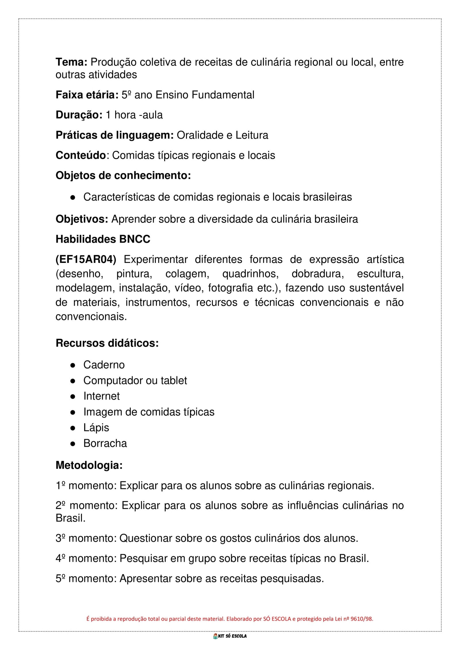 PLANOS DE AULA BNCC - ENSINO FUNDAMENTAL - 5 ANO - ARTES - KIT SO ESCOLA-27