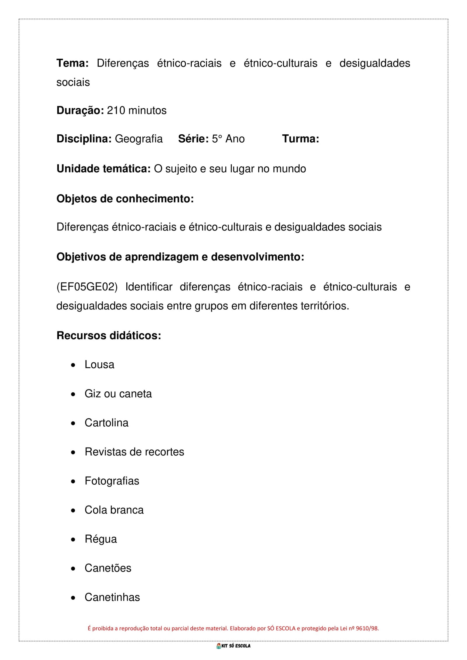 PLANOS DE AULA BNCC - ENSINO FUNDAMENTAL - 5 ANO - GEOGRAFIA - KIT SO ESCOLA-11